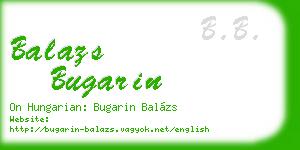 balazs bugarin business card