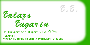 balazs bugarin business card